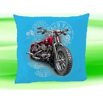 Dekorativní polštářek Polštářek s motorkou tyrkysový (polštář 35x35 cm s motorkou)