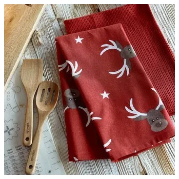 Utěrka Sada vánočních kuchyňských utěrek | REINDEER | sobí motiv | 2*45x65 cm | 871073 Homla