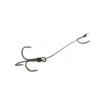 Sumcový návazec s háčkem a trojháčkem 100cm 4/0 80kg