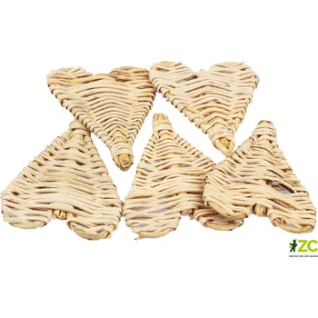 Dekorace - Lata srdce 5 cm - přírodní 50 ks