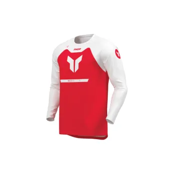 Moto dres Dětský Mx Dres THOR Ridemode Jersey Youth Menace Red 2026, Velikost XL