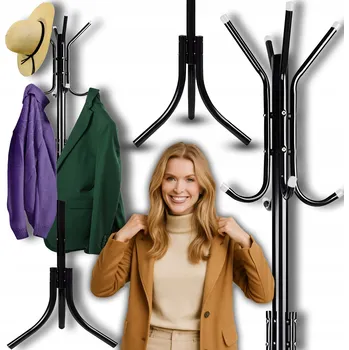 Věšák Stojací věšák kovový Retoo černý