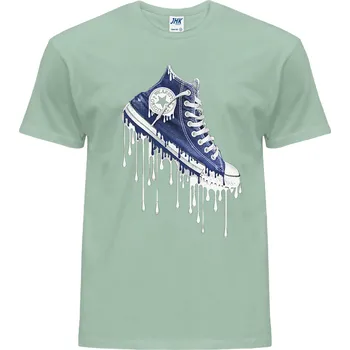 Pánské tričko panske_levne_tricko_potisk_modra_teniska Barva: Ice - ledově zelená, velikost: M