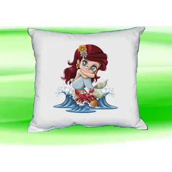 Dekorativní polštářek Polštářek princezna s jednorožcem bílý (dětský polštář 35x35 cm s princeznou a jednorožcem)