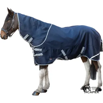 Jezdectví Deka výběhová + krk HKM -CARINA 200G- - Tmavě modrá - 115cm