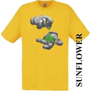 panske-levne-bavlnene-vtipne-tricko-potisk-trava-joint Barva: Yellow - žlutá, velikost: XS