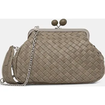 Kabelka Kožená kabelka Weekend Max Mara PANCIA 2525516154600 zelená 07X, vel. ONE SIZE