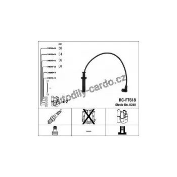 Zapalovací kabel Sada kabelů pro zapalování NGK RC-FT618 - LANCIA
