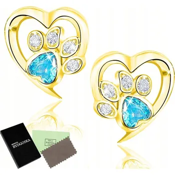 Náušnice ZLATÉ NÁUŠNICE TLAPKY STŘÍBRO 925 ŠROUBKY RODOVANÉ