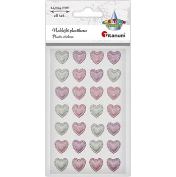 samolepka Samolepky samolepky srdíčka 14x14mm 28ks Titanum