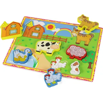 Dřevěná hračka Dřevěná vkládačka farma