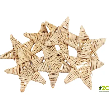 Vánoční dekorace Dekorace - Lata ve tvaru hvězdy 8 cm - přírodní 4 ks