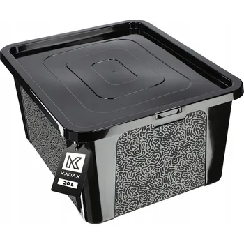 Úložný box Plastový box s víkem Kadax Multibox 20 l černý