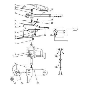 Lodní motor Lodní elektromotor Rhino VX - náhradní díl horní kryt