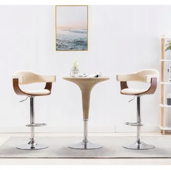 Barová židle VidaXL krémová Barová Židle 109 cm dřevěná