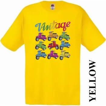 Pánské tričko levne-bavlnene-tricko-potisk-moped Barva: Yellow - žlutá, velikost: XXL