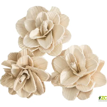 Dekorace - Betal Rose 6 cm bělené - 3 ks