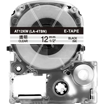 Pásek do tiskárny Alternativní páska Epson AT12KW 12 mm x 8 m černý tisk/ průhledný podklad