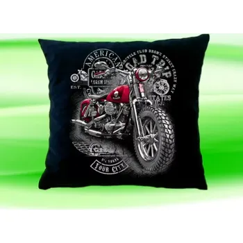 Dekorativní polštářek Polštářek s motorkou černý (polštář 35x35 cm s motorkou)