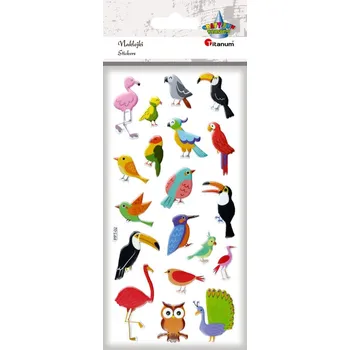 samolepka SAMOLEPKY 3D MĚKKÉ SAMOLEPKY EXOTICKÉ PTÁKY 19 KS