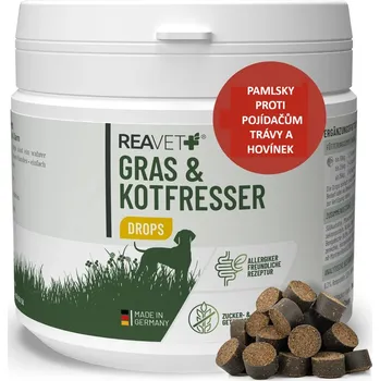 Pamlsek pro psa REAVET Pamlsky pro jedlíky trávy a hovínek (350 g)
