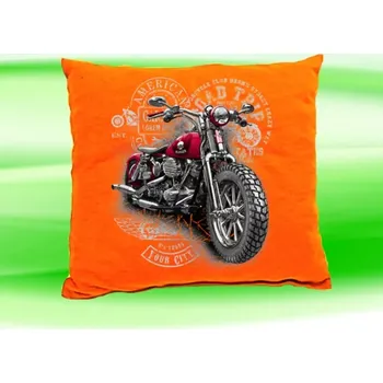 Dekorativní polštářek Polštářek s motorkou oranžový (polštář 35x35 cm s motorkou)