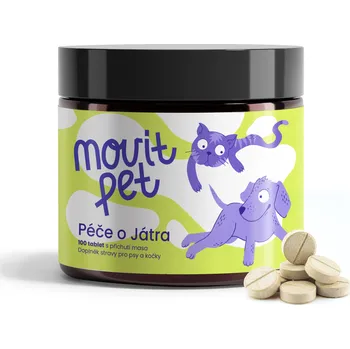 MOVit Energy MOVit PET Péče o Játra, 100 tablet s příchutí masa podpora normální funkce jater