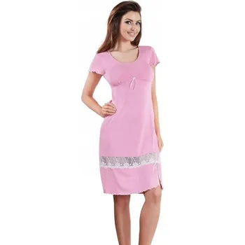 Dámské noční prádlo BABELLA K KOŠILE NOČNÍ DAISY RŮŽOVÁ S