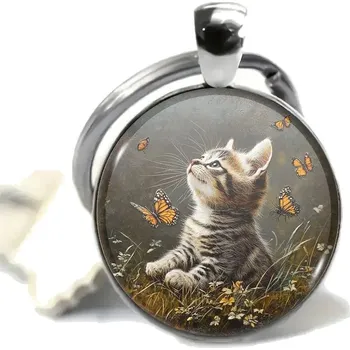 Přívěsek na klíče s kočkou