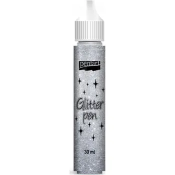Glitter pen - glitrové pero - stříbrná