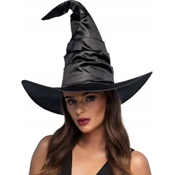 Karnevalový kostým Klobouk čarodějnice černý saténový Čarodějnice