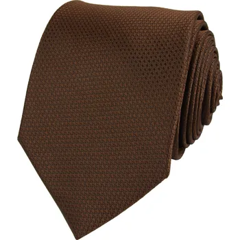 Kravata Hnědá pánská kravata se strukturovaným vzorem 6cm