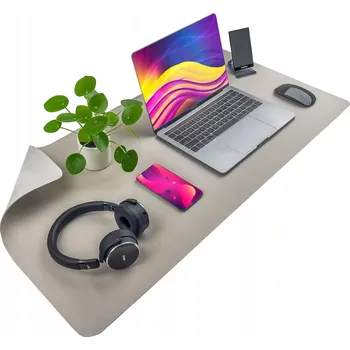 Podložka pod myš Ochranná podložka na stůl pro klávesnici a myš 90x45 cm - šedá