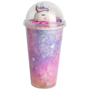 dětská jídelní sada Kelímek s víčkem a brčkem Jednorožec 480ml - více variant