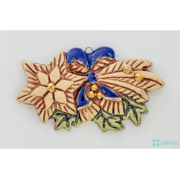 Vánoční ozdoba Keramická ozdoba kometa Vintage Listíková