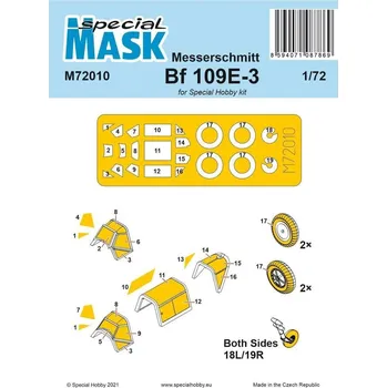 Plastikový model Maska pro plastikový model 1/72 Messerschmitt Bf 109E-1/3 - Special Hobby M72010