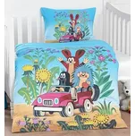Matějovský povlečení bavlna do postýlky Krtek v autě 90x130. 40x60 cm