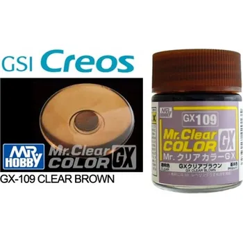 Modelářská barva Mr. Clear Color GX Clear Brown (18 ml) - Gunze GX109