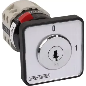 vypínač Hlavní vypínač, se zámkem, ON-OFF Tracon TKFK-25 400V, 50Hz, 25A, 4P, 7,5kW, 48×48mm (Tracon TKFK-25)