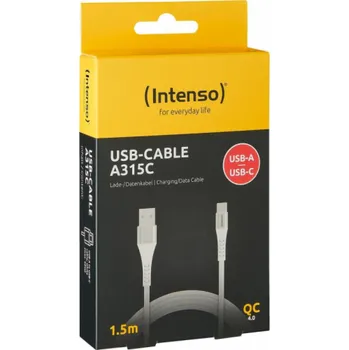 Datový kabel INTENSO A315C, Kábel USB 2.0-TypeC, 1,5m, biely