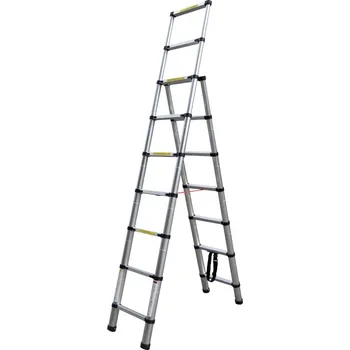 Schůdek Hliníkové teleskopické schůdky 7+9 stupňů, výška 2 a 2,6 m