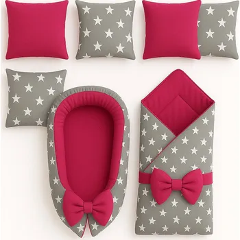 Hnízdečko pro miminko Startovací sada pro miminko BabyTýpka Sada S Stars fuchsie