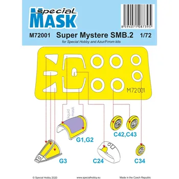 Plastikový model Maska pro plastikový model 1/72 SMB-2 Super Mystere - Special Hobby M72001