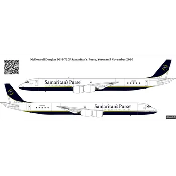 Plastikový model Obtisky Мс Donnell Douglas DC-8-72 Samaritan's Purse - BSmodelle BSM144550