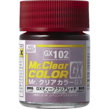 Modelářská barva Mr. Clear Color GX Deep Clear Red (18 ml) - Gunze GX102