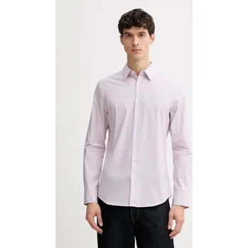Pánská košile Košile Calvin Klein pánská, růžová barva, slim, s klasickým límcem, LV04LE120G 30X, vel. M