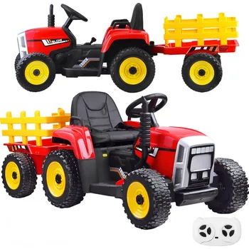 Dětské elektrovozidlo Elektrický traktor Barn s přívěsem Červená