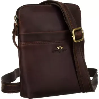 Pánská aktovka Peterson Pánská taška přes rameno kožená PTN 19004 BROWN