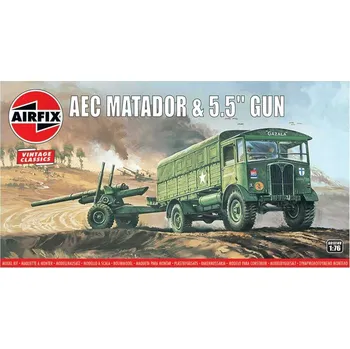 Plastikový model AEC Matador & 5.5" Gun - Airfix Classic Kit VINTAGE military A01314V