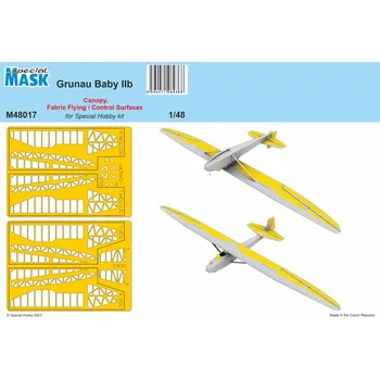 Plastikový model 1/48 Grunau Baby IIB Mask Canopy, Fabric Flying / Control Surfaces - Special Hobby M48017